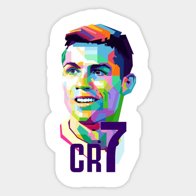 استیکر ضدآب برش خورده طرح پرتره کریستیانو رونالدو CR7 سایز ۶ سانتی‌متر