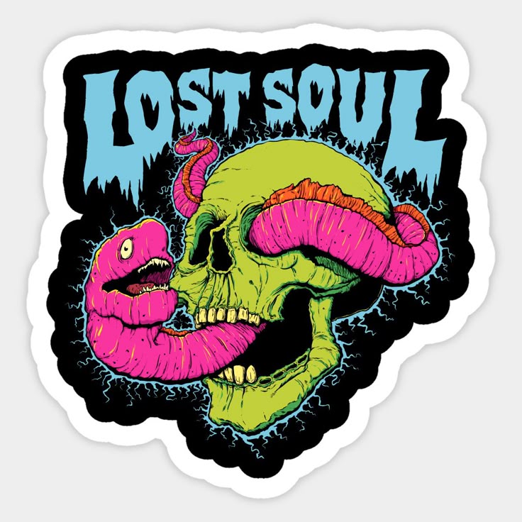 استیکر ضدآب برش خورده طرح جمجمه و مار Lost Soul سایز ۵ سانتی‌متر