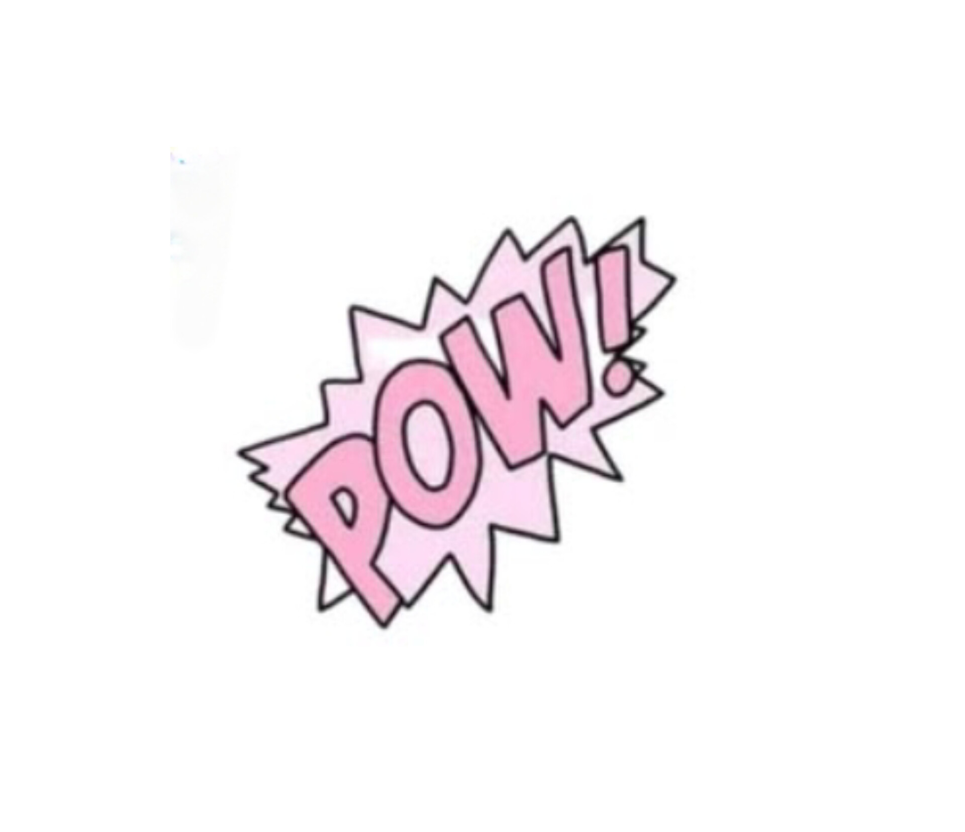 استیکر ضدآب برش خورده طرح نوشته POW صورتی سایز ۴ سانتی‌متر