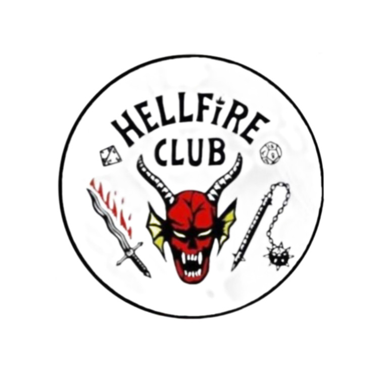 استیکر ضدآب برش خورده طرح لوگو Hellfire Club گرد سایز 6 سانتیمتر