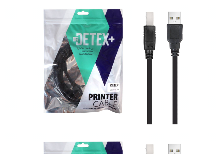 کابل پرینتر 5 متری DETEX گارانتی 12 ماه