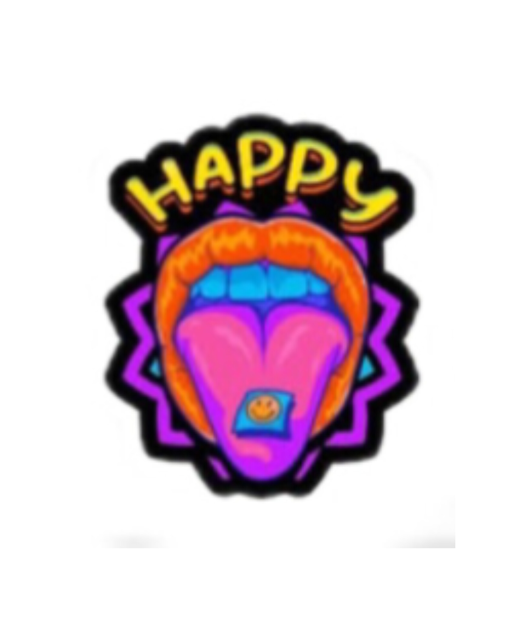 استیکر لب Happy