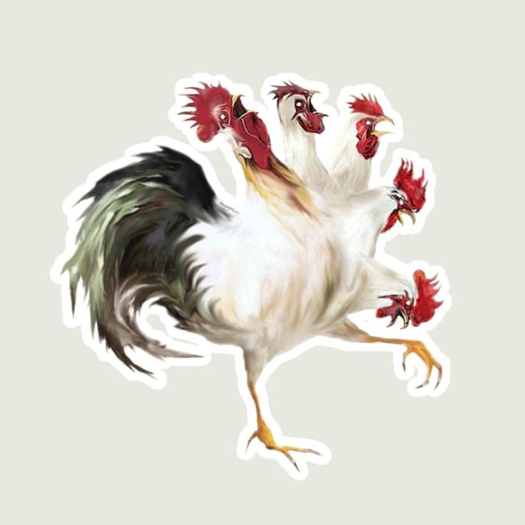 استیکر  خروس چند چهره