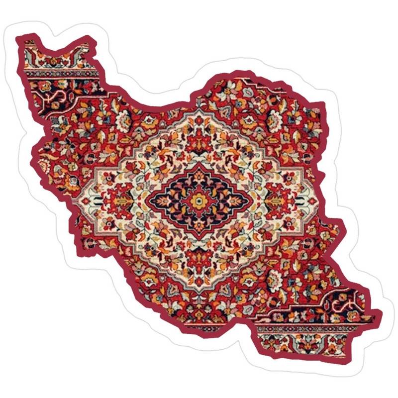 استیکر ضدآب برش خورده طرح نقشه ایران سایز ۳ سانتی متر